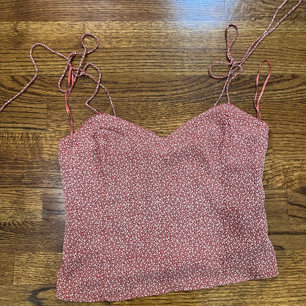 Abercrombie & Fitch Red Floral Camisole Top
